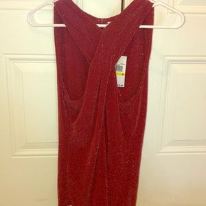 Michael Kors sparkly red cross front top size M